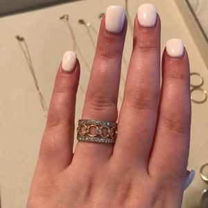 14k yellow and white gold diamond band